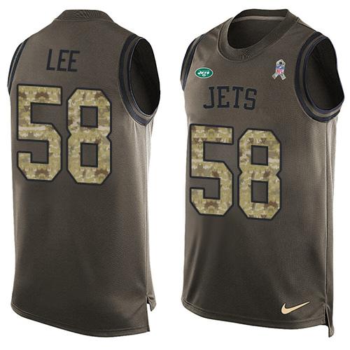 Nike Jets #58 Darron Lee Green Men's Stitched NFL Limited Salute To Service Tank Top Jersey - Click Image to Close